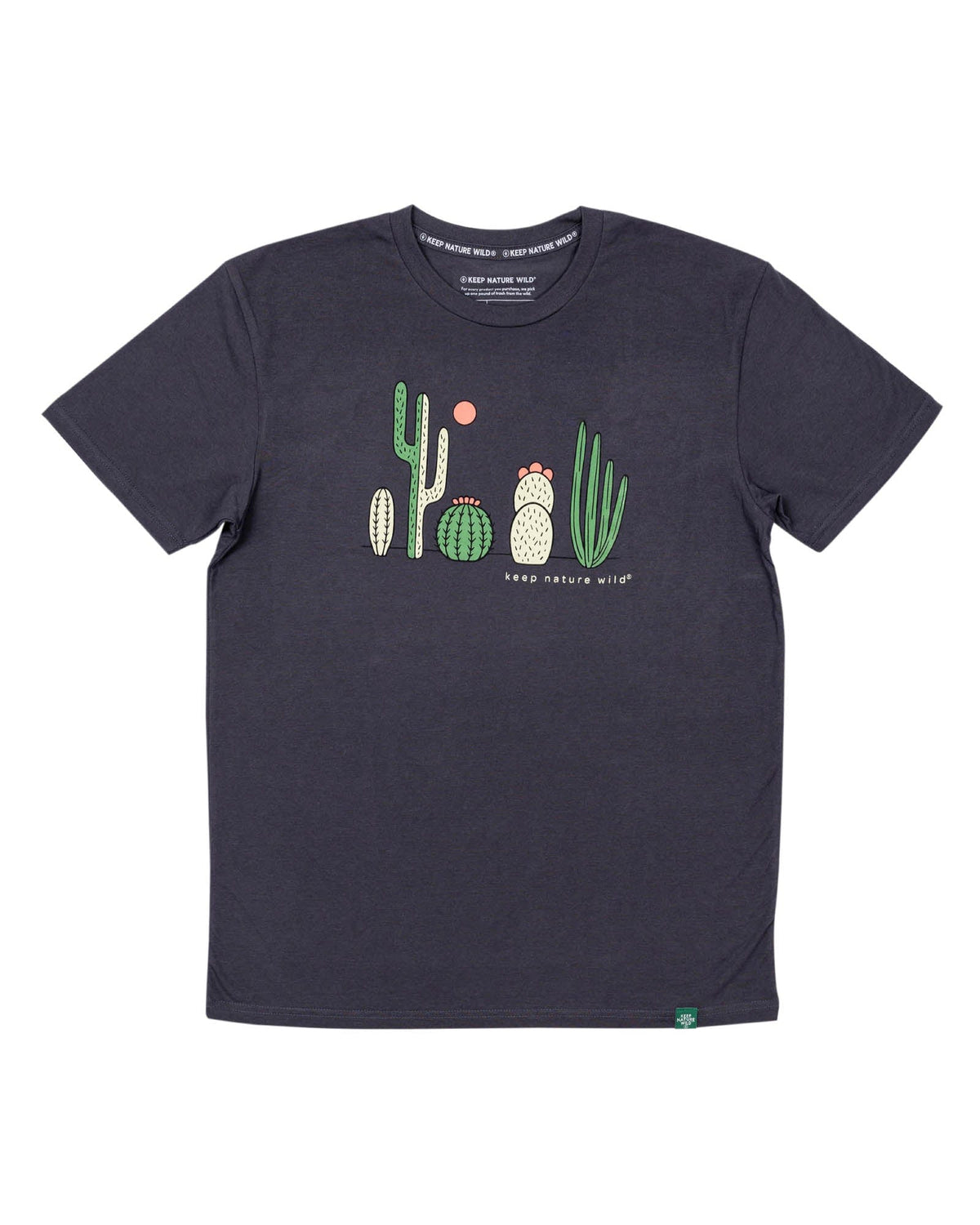 Cactus Friends Unisex Tee | Coal | Size: S
