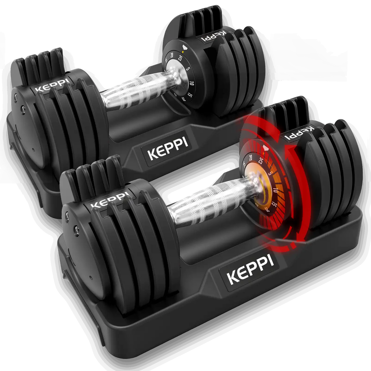 Strength Training Equipment - Adjustable 5-25LB Dumbbells Set DBA25 Pair
