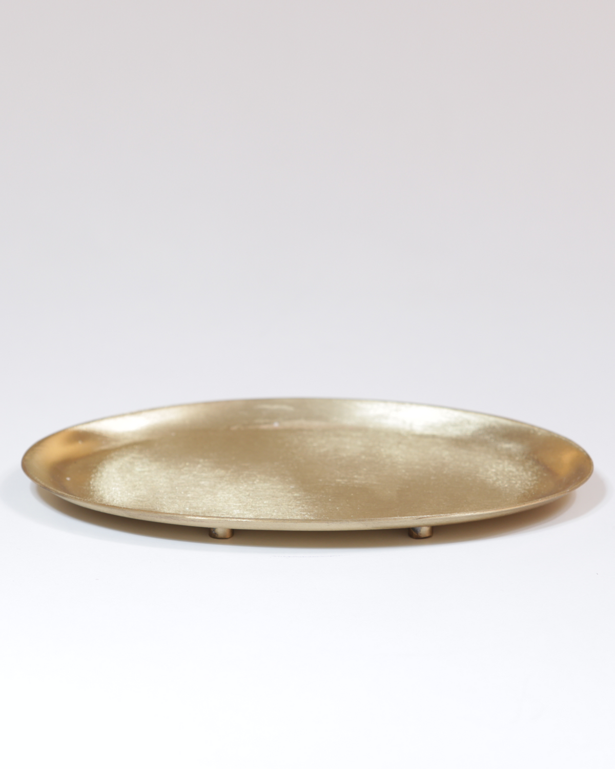 Kerzenteller · Messing oval gold glänzend