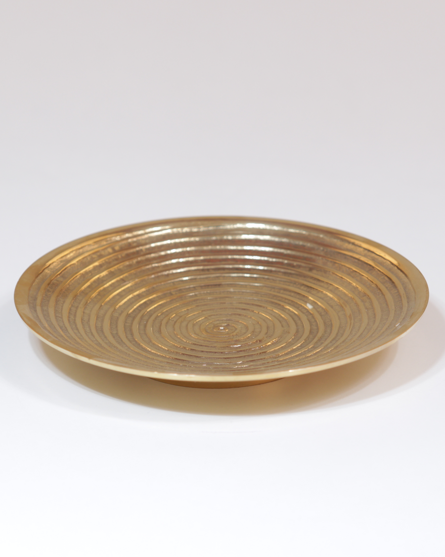 Kerzenteller · Messing Spiral mattgold - klein