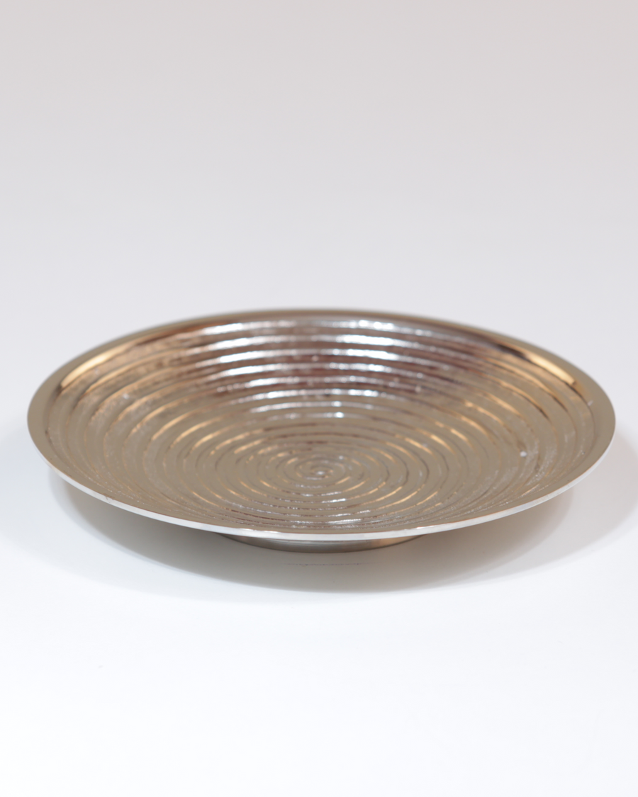 Kerzenteller · Messing Spiral mattsilber - klein