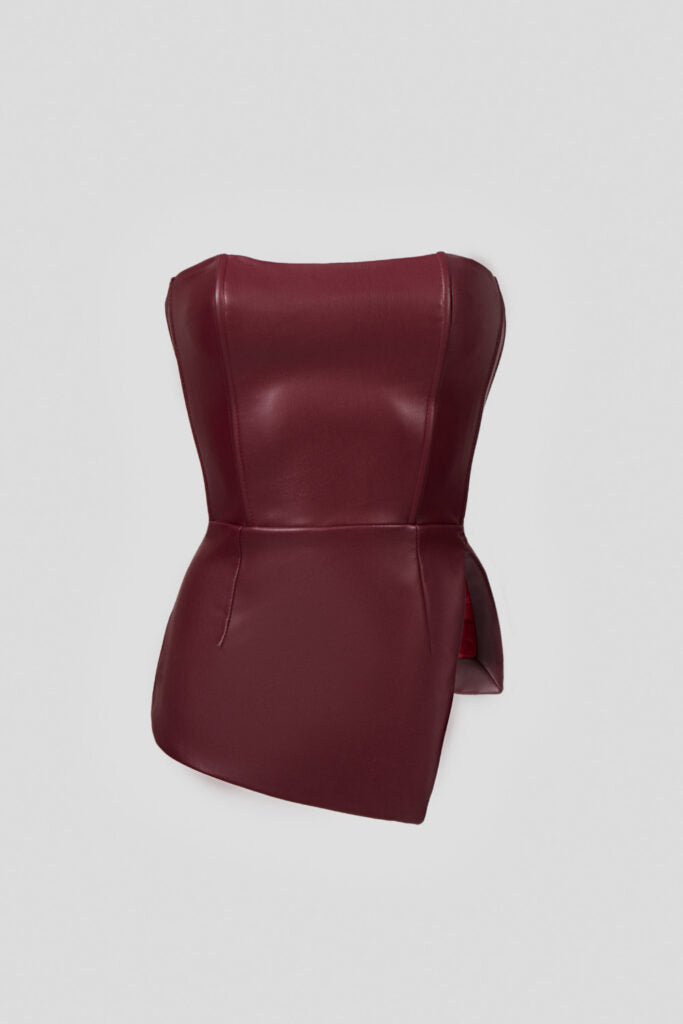 Bordeaux lace-up corset
