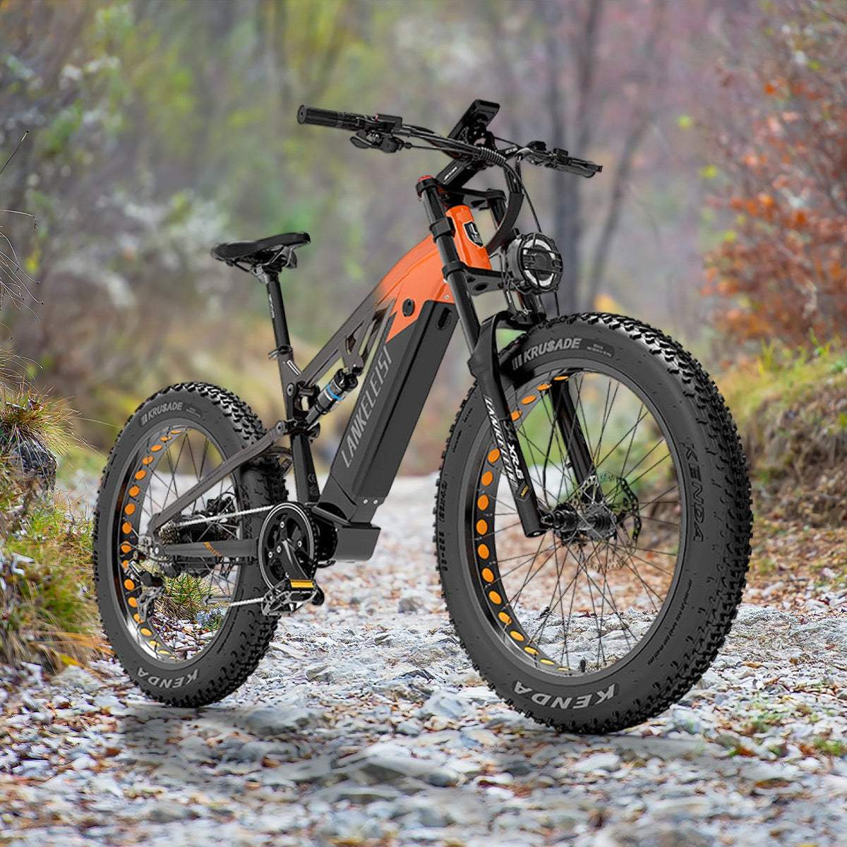 Lankeleisi RV800 Plus 750W Bafang Motor 26-Inch Full Suspension Fat Tire Electric Mountain Bike with 48V 20Ah Battery