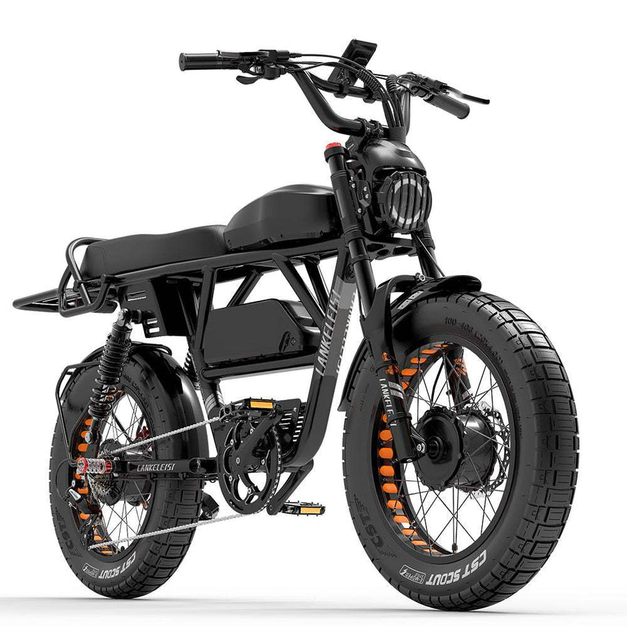 Lankeleisi X-Black Knight Dual Motor 2000W Full Suspension Electric Mountain Bike with Dual Batteries (25Ah+20Ah)