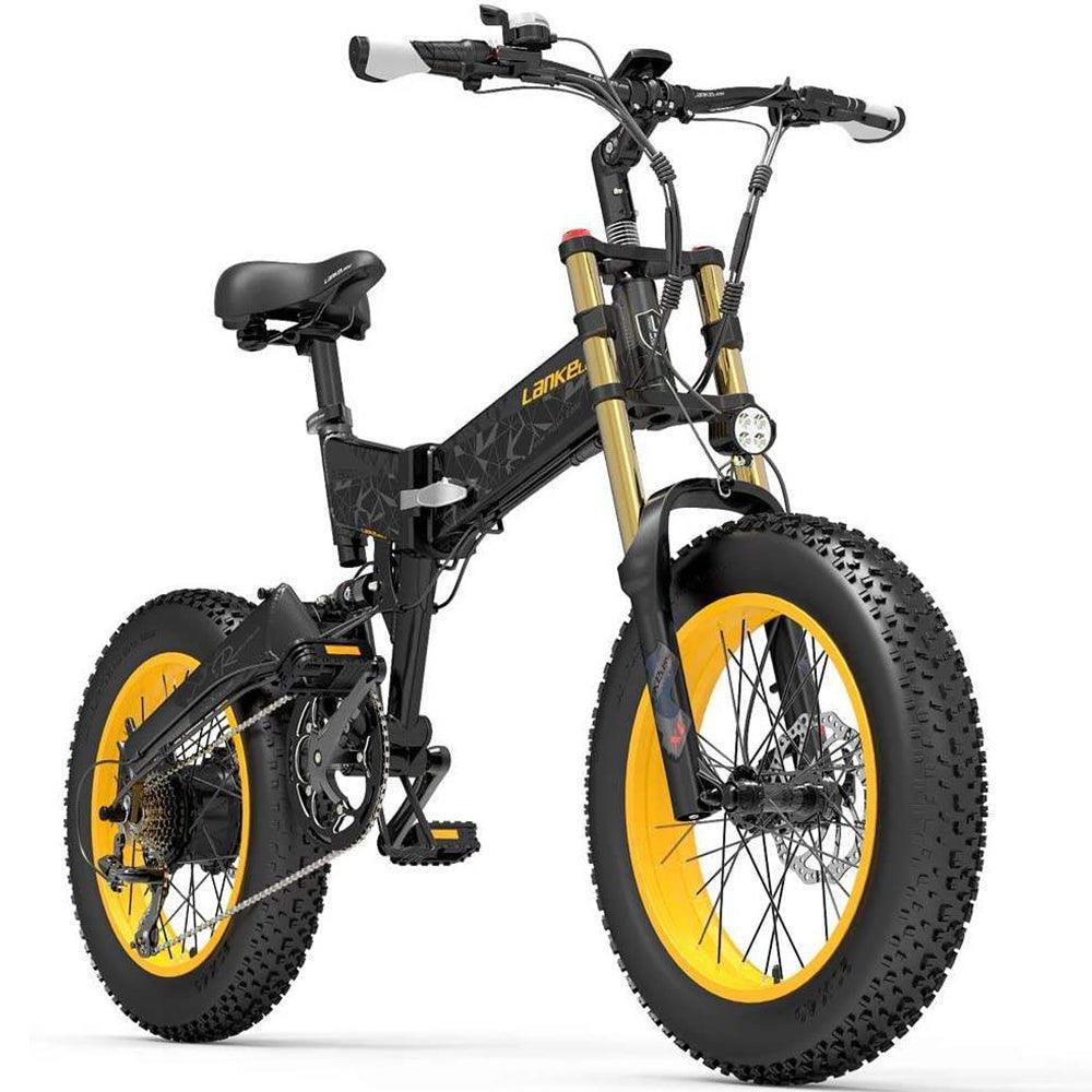 Lankeleisi X3000 Plus 1000W 20-Inch Fat Tire Foldable Electric Mountain Bike with 48V 17.5Ah Battery and Dual Crown Suspension