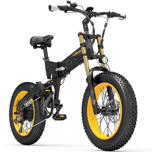 Lankeleisi X3000 Plus 1000W 20-Inch Fat Tire Foldable Electric Mountain Bike with 48V 17.5Ah Battery and Dual Crown Suspension