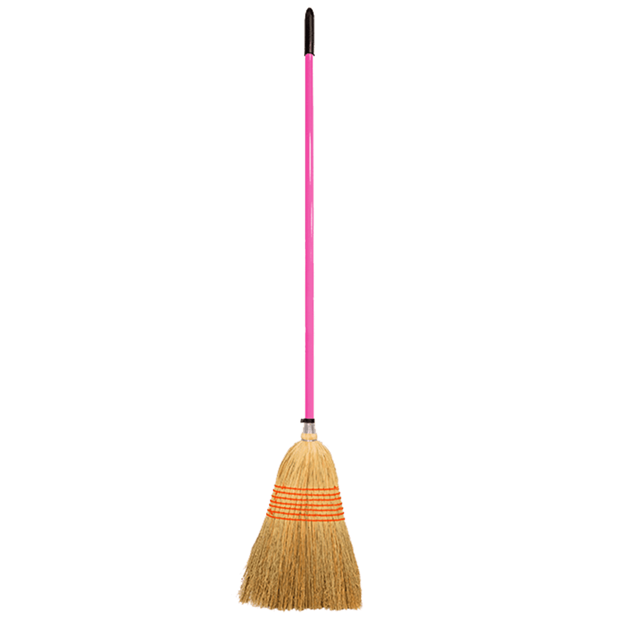 Large Corn Broom | Traditional Dry Surface Yard and Stable Broom - Pink