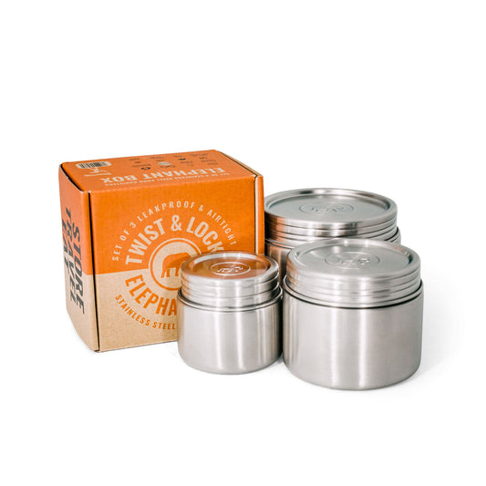 Elephant Box Twist & Lock Stainless Steel Container Trio