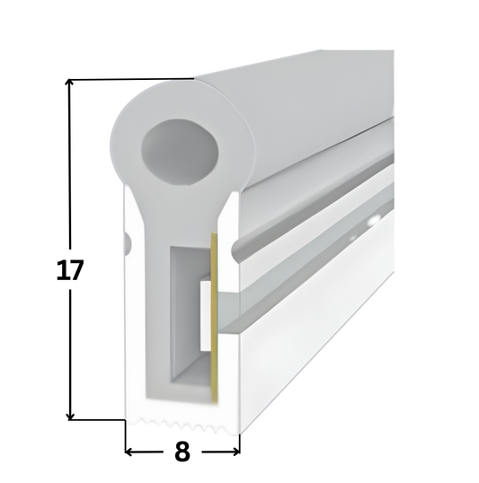 LED Neon Flex Streifen 8×17 mm – 120 LEDs/m 2835, 24V, 12 W/m, 446 lm/m, 5m – Warmweiß 3000K CRI>93, IP67, wasserdicht