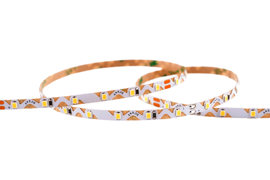 ZigZag LED Streifen 6,6 mm – 60 LEDs/m, 24V, 7,2 W/m, 982 lm/m, 5m – Neutralweiß 4000K, CRI>92, IP20, für Kurven