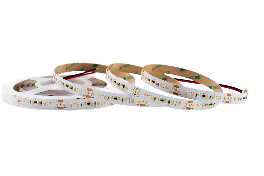 SMD LED Streifen 12 mm – 128 LEDs/m, 24V, 9 W/m, 1500 lm/m, 5m – Warmweiß 3000K, CRI>93, IP20, spannungsstabil bis 15 m