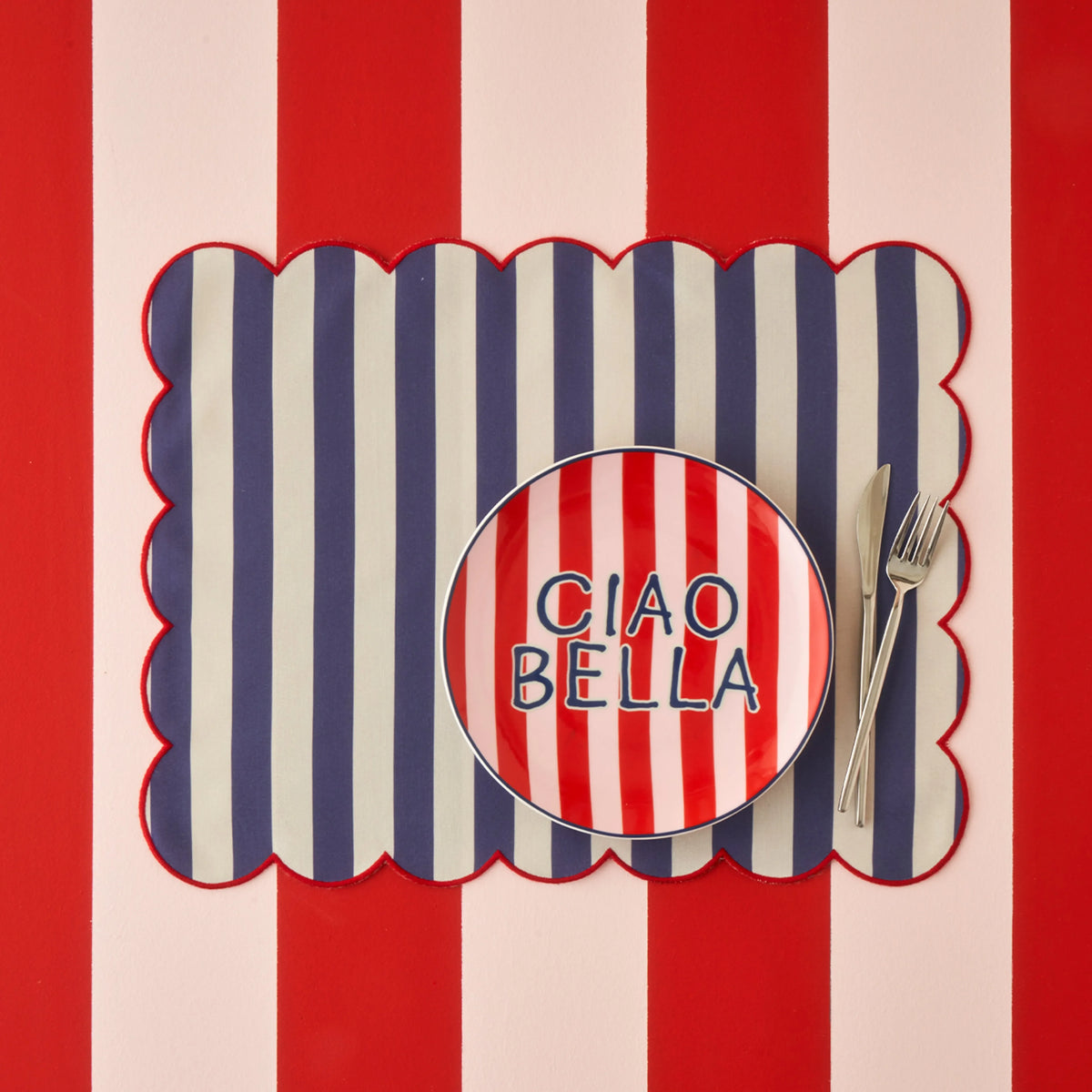 Line Striped & Scalloped  Placemats
