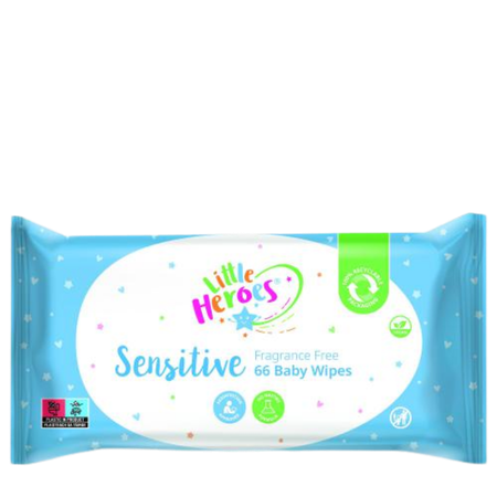 Little Heroes Sensitive Fragrance Free Baby Wipes - 66 pcs
