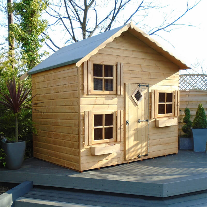 8x5'6 Shire Loft 2 Storey Kids Wooden Playhouse