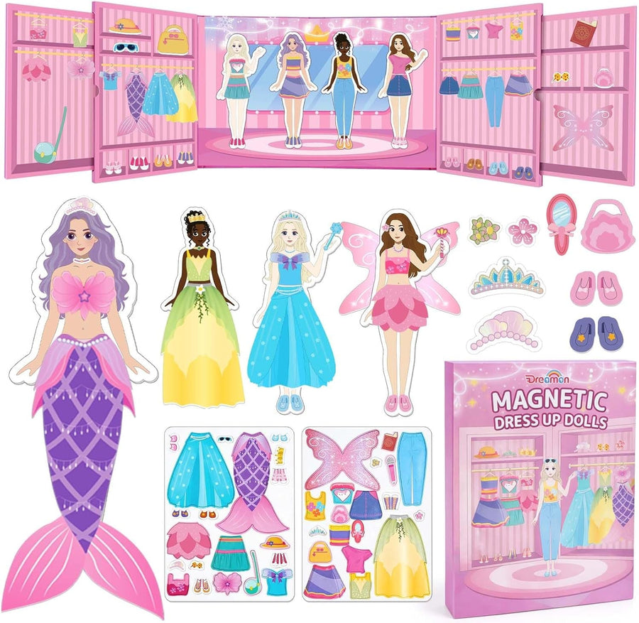 Magnetic Dress Up Dolls Set for Girls – 42PCS Princess & Mermaid Kit