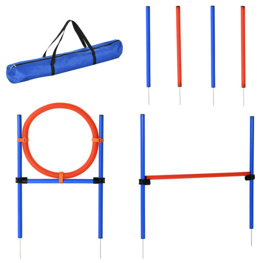 Pawhut Dog Agility Training Set - Jump Hoop, Poles & Tunnel For Confidence & Obedience