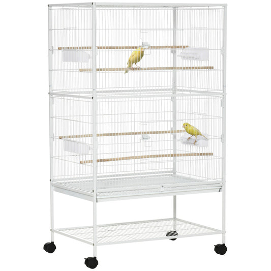 Pawhut Large Bird Cage With Stand - White