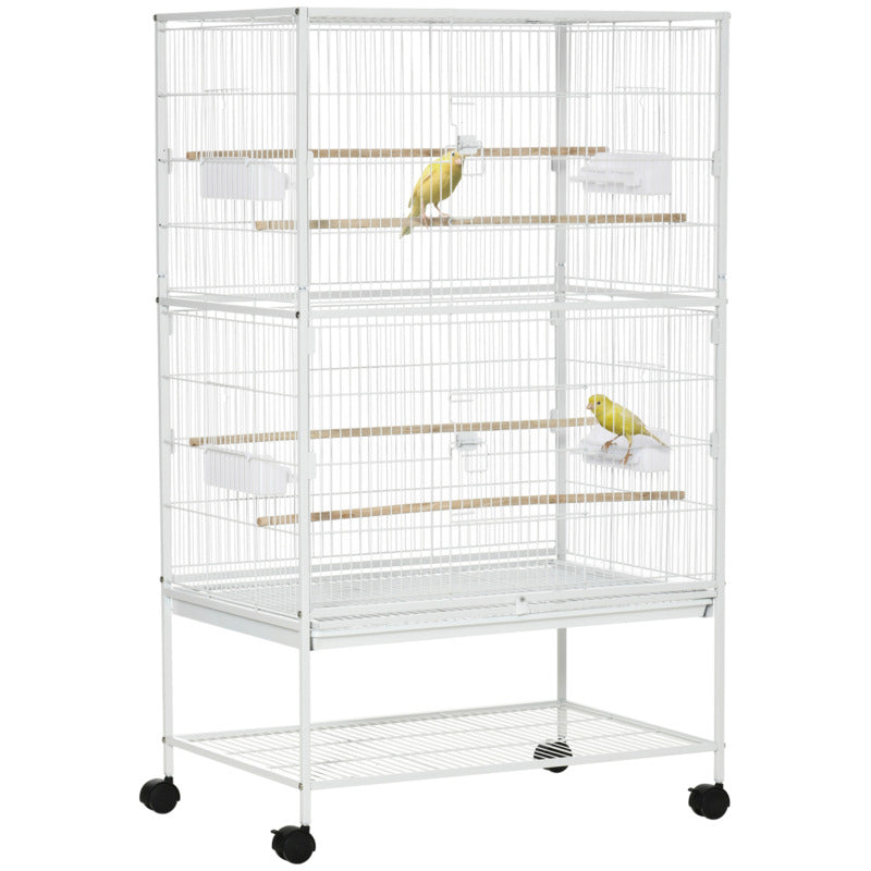 Pawhut Large Bird Cage With Stand - White