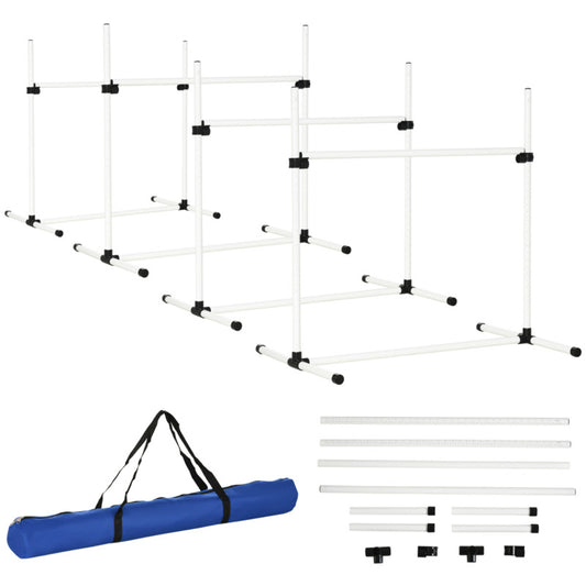 Pawhut Dog Agility Training Set Jumping Obstacle Course Free Standing Carry Bag