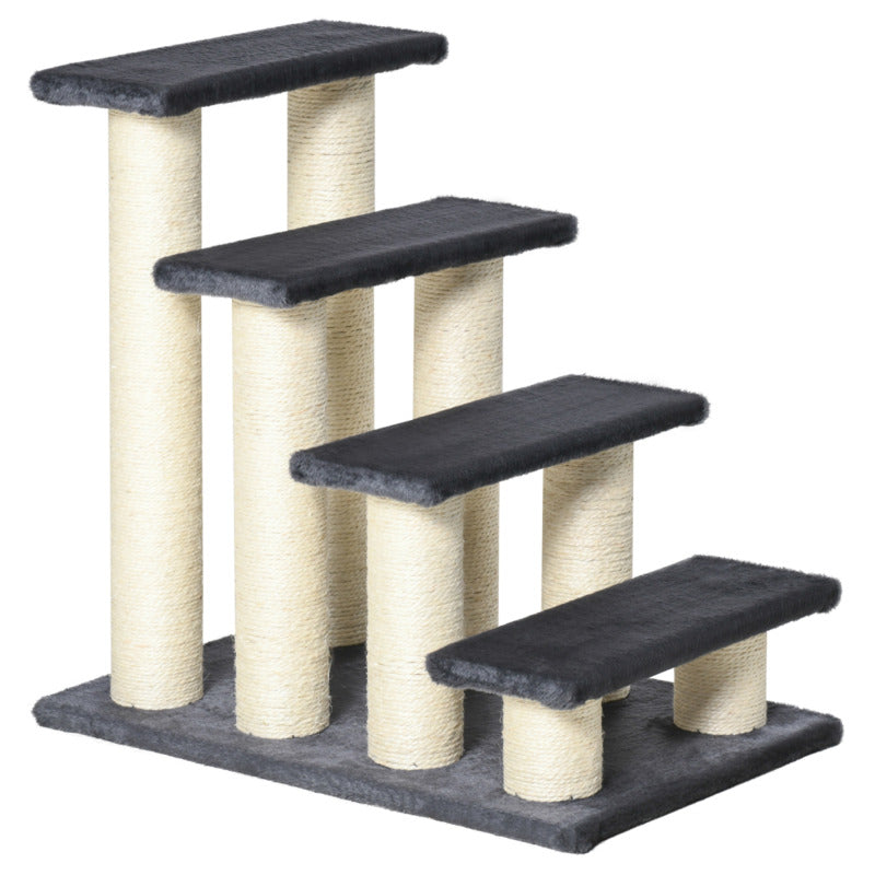 Pawhut Plush Soft Particle Board Pet Stair Ladder For Dogs & Cats