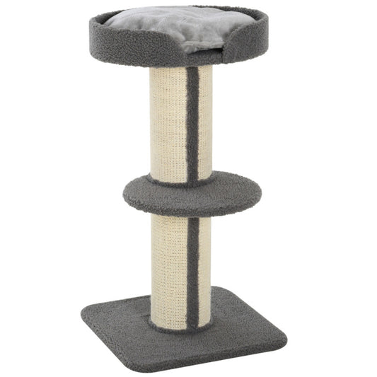 Pawhut Sisal Scratching Post Cat Tree Activity Tower With Perch - 91cm