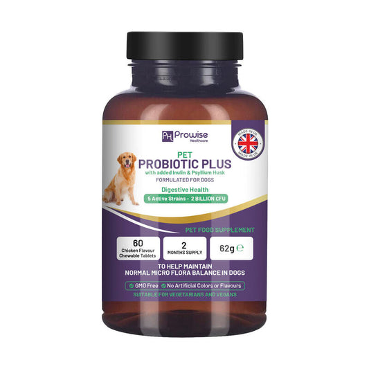 Prowise Healthcare Probiotic Plus Inulin & Psyllium Husk Chewable Tablets For Pets - 60 Count