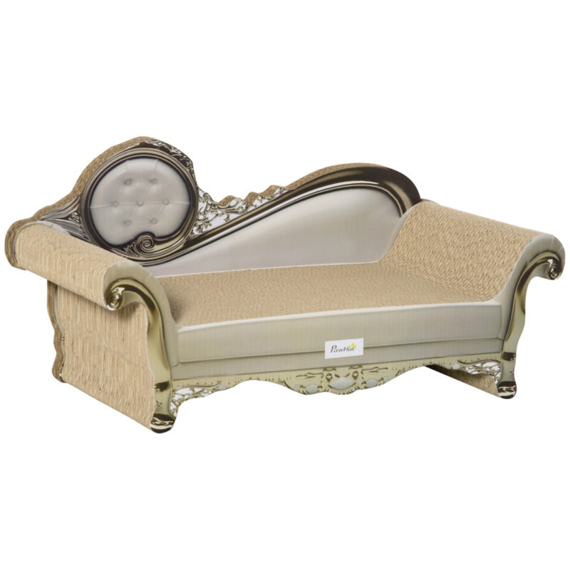 Cat Scratching Bed With Catnip - Brown Paw Print