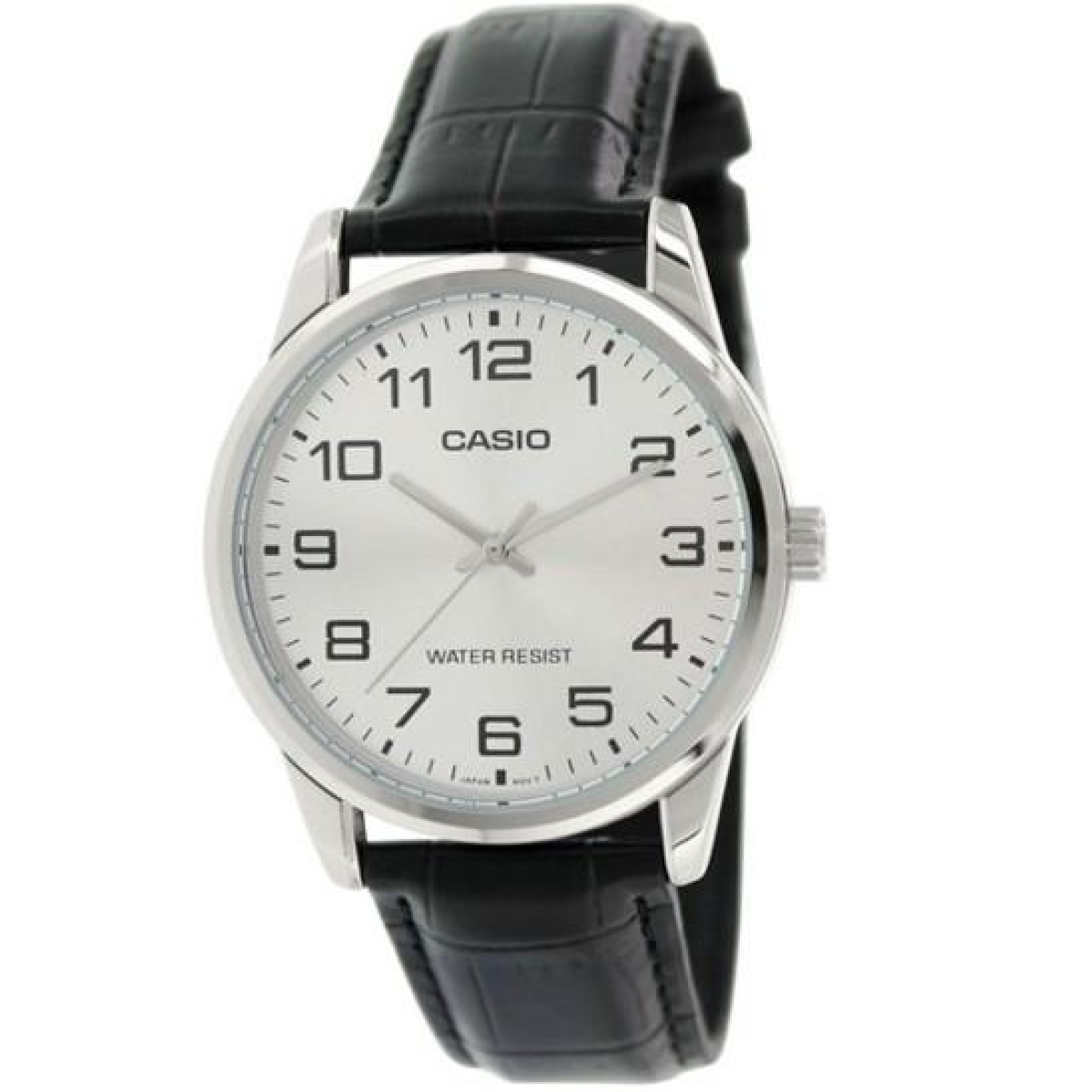 Casio Men's Analogue Silver Dial Leather Strap Watch - MTP-V001L-7BUDF
