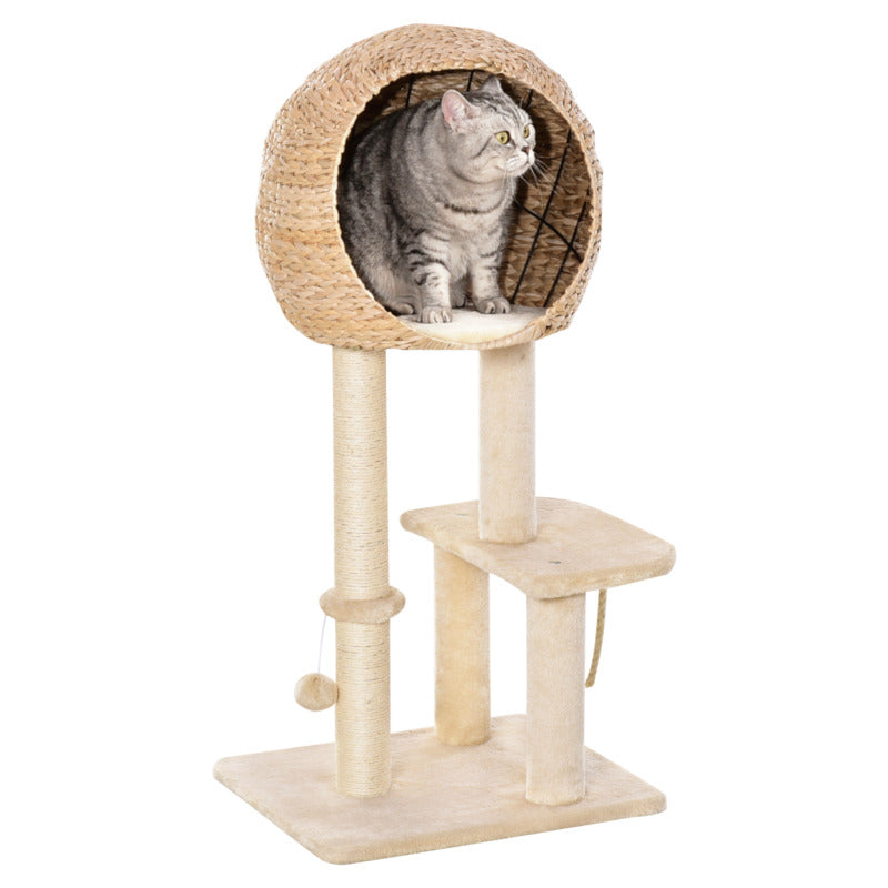 Cat Tree Tower With Scratching Posts & Cosy Top House - 100cm