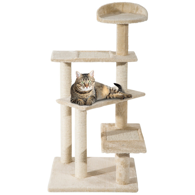 Sisal Scratching Post Cat Tree Tower - Multi-level Climbing And Resting Furniture