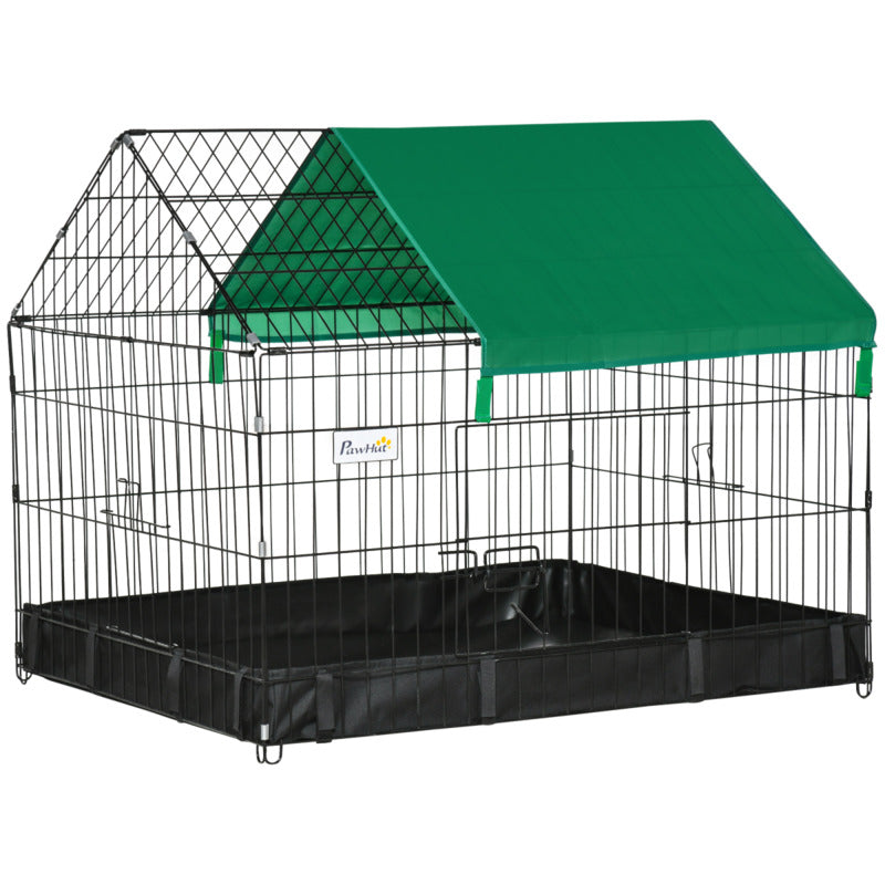 Steel Wire Small Animal Playpen For Rabbits & Guinea Pigs - Spacious, Secure, Waterproof Base, Easy Assembly