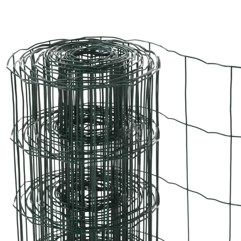 Pawhut Pvc Coated Chicken Wire Mesh 61cm X 1000cm - Green Foldable Garden Fencing