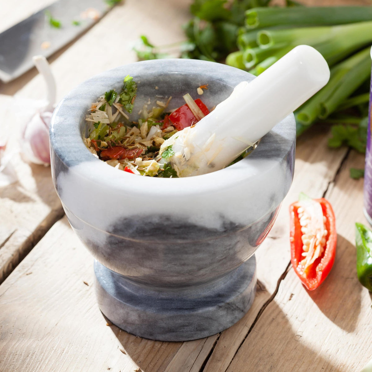 Judge Marble Mortar & Pestle 10.5 x 10cm / Grey