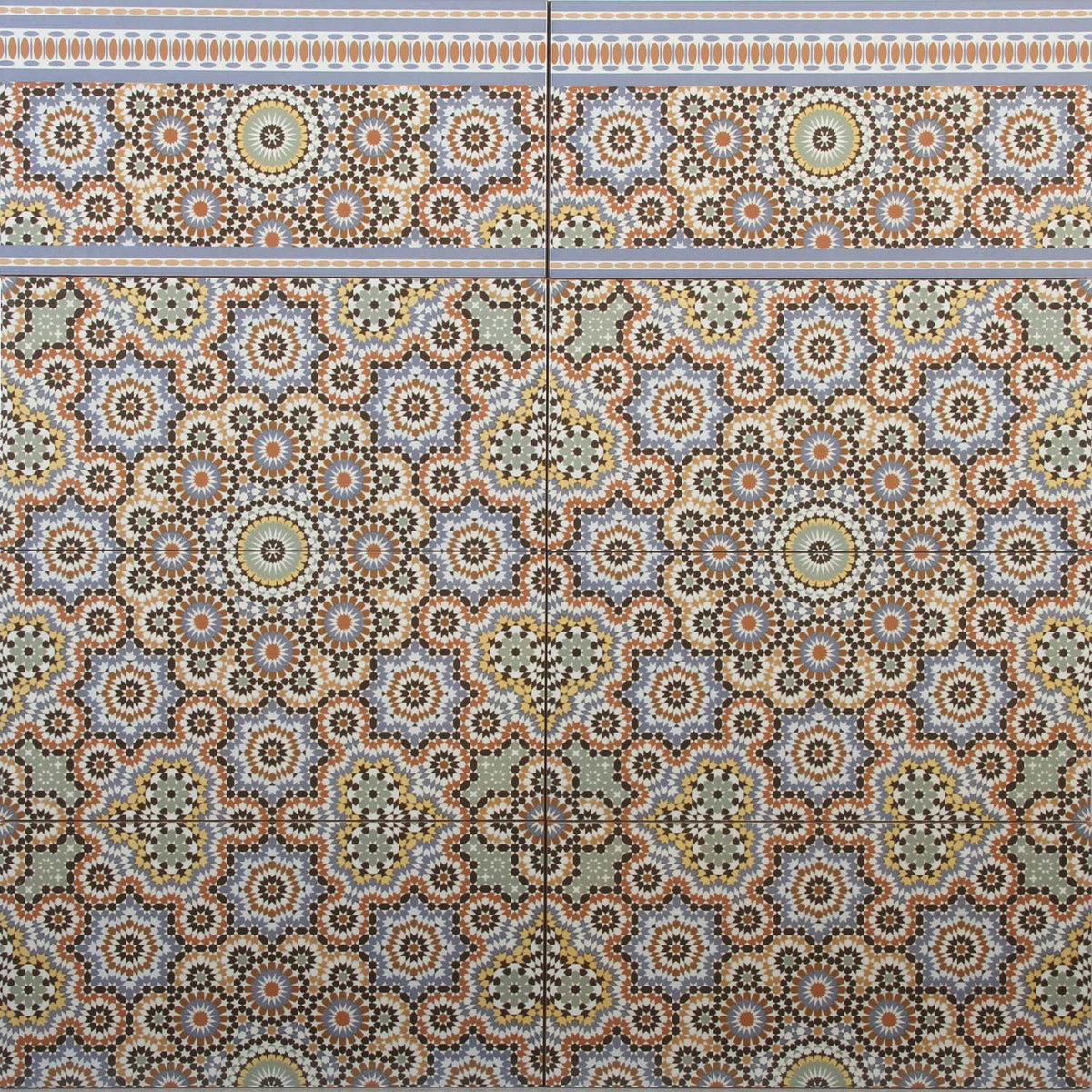 Marokkanische Wandfliesen 50x25 – Rosetten-Mosaik