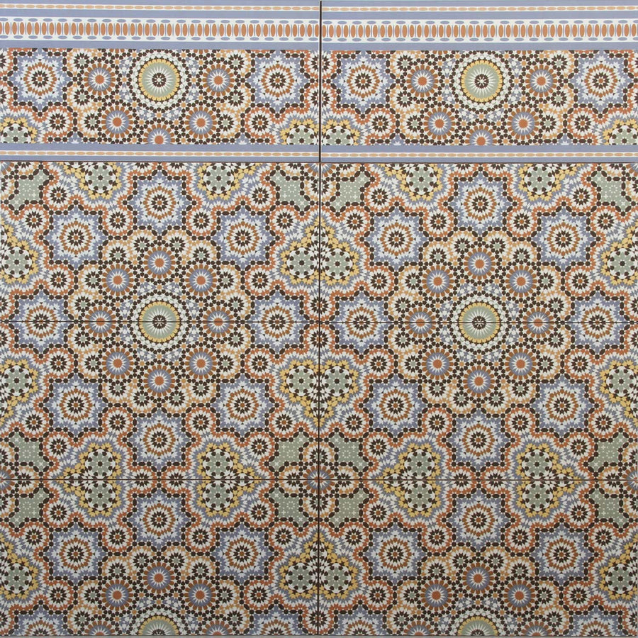 Marokkanische Wandfliesen 50x25 – Rosetten-Mosaik