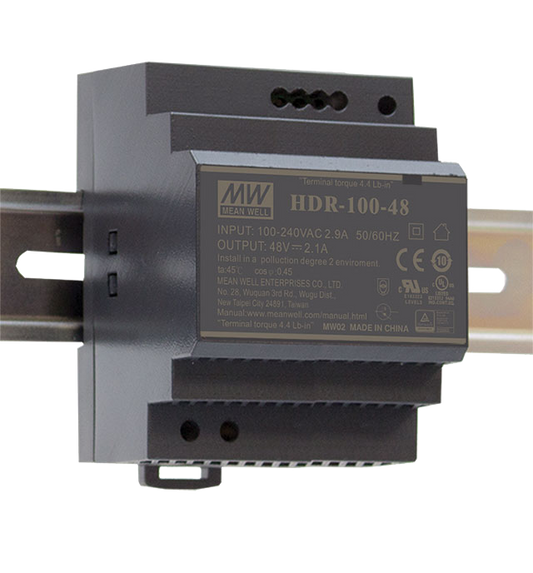 Mean Well HDR-100-24 – 24 V Hutschienen-Netzteil 92 W, Ultra Slim, DIN-Rail, TÜV, CE, UL