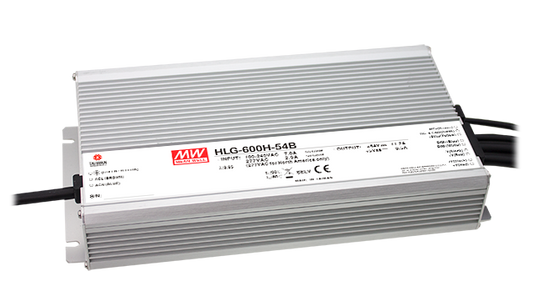 Mean Well HLG-600H-24B – 24V 600W LED-Treiber in IP67, dimmbar, Konstantspannung/Konstantstrom