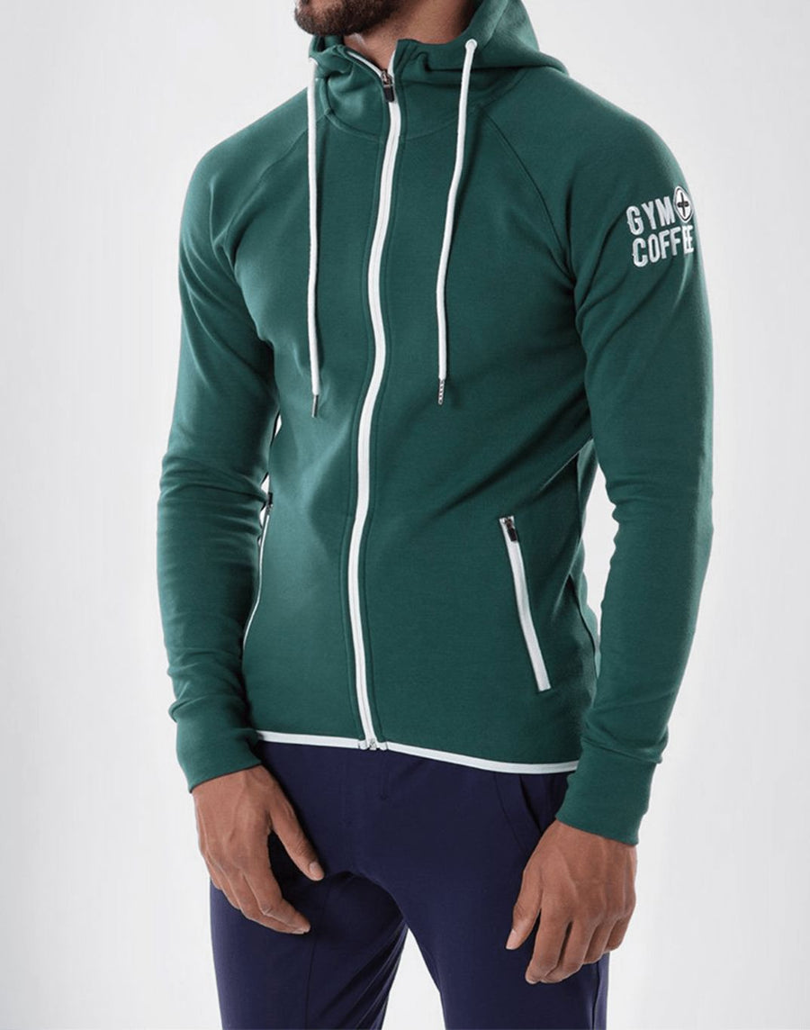 Chill Zip Hoodie in Green-White - Small / Green-White