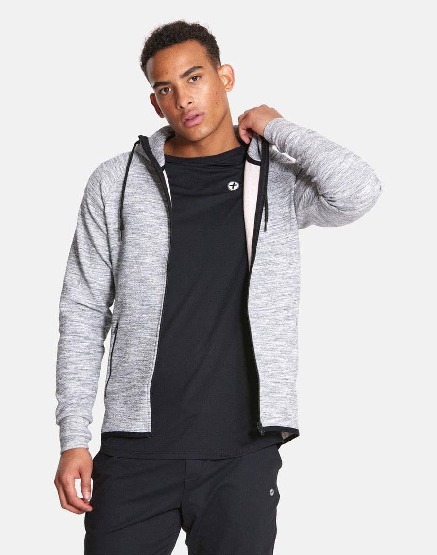 Mens Grey Fleck Hoodie - Small / Grey