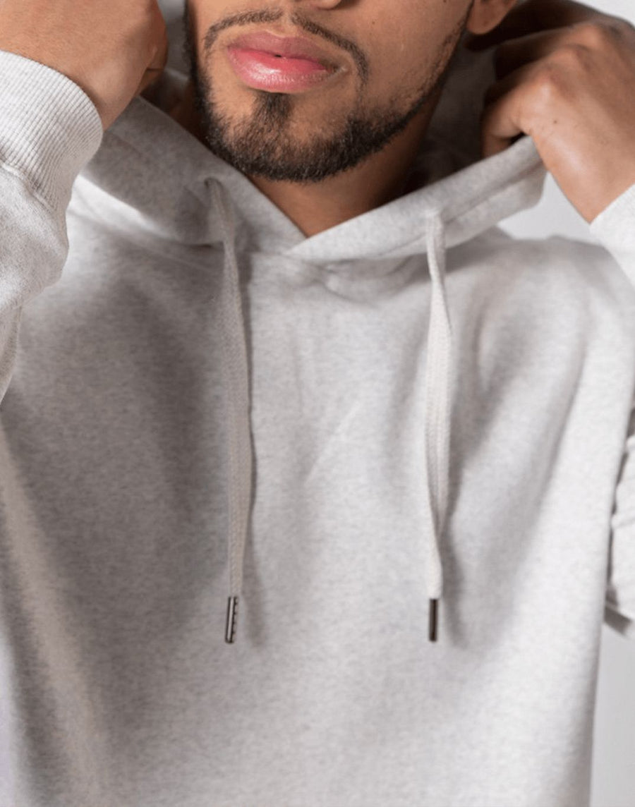 Mens Pullover Hoodie in Cream - Small / Cream