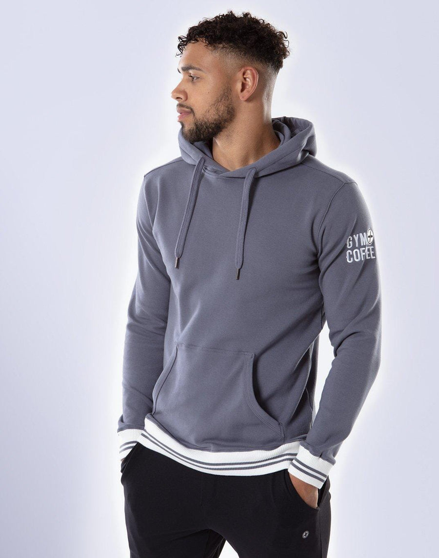 Men's Retro Pullover Hoodie in Stone Blue - Small / Stone Blue