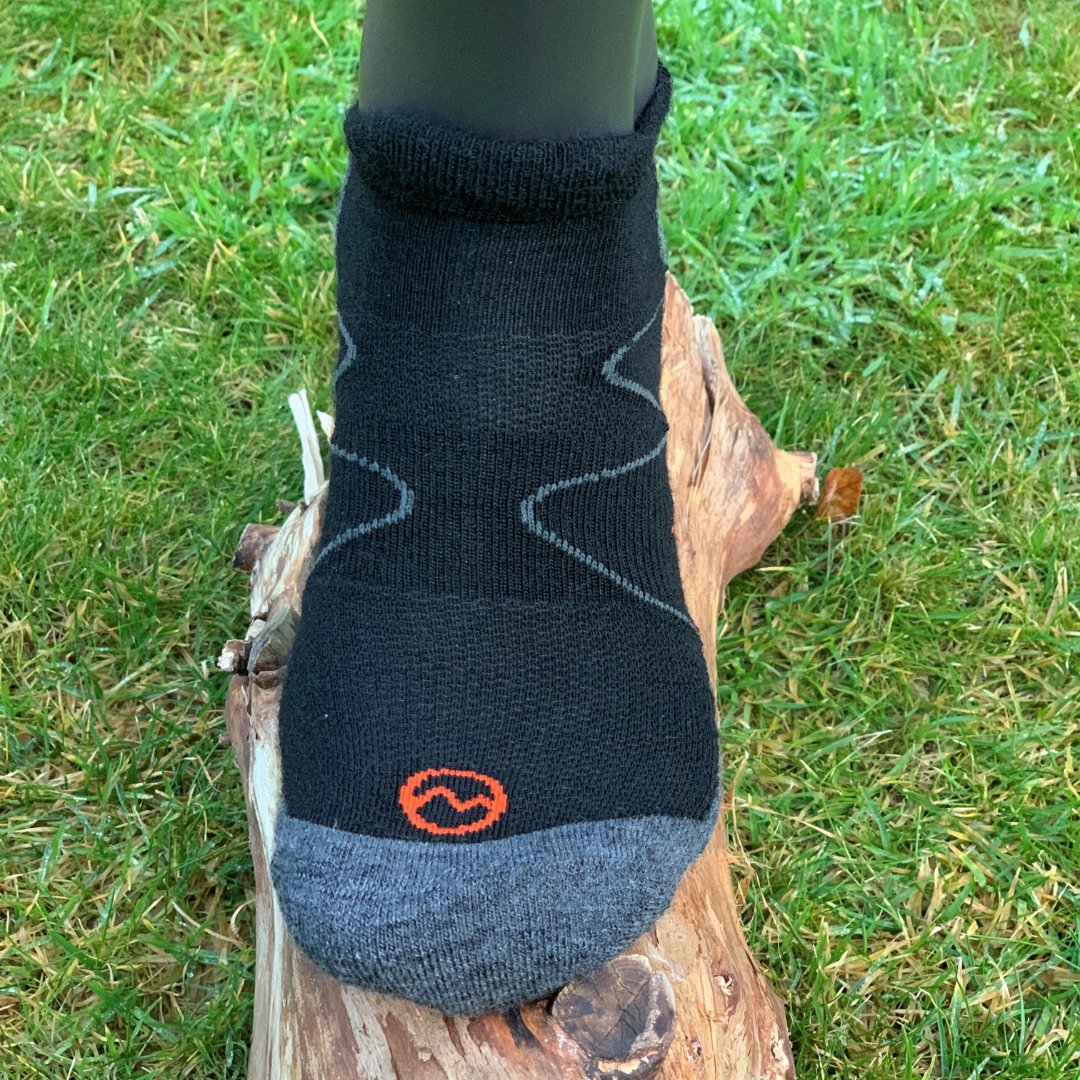 Moggans Merino No Show Socks, Set of 2 Small / Black