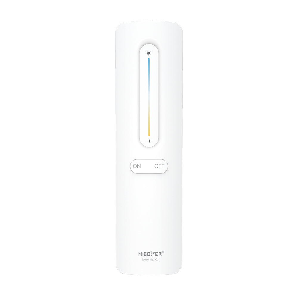 MiBoxer C3 LED Fernbedienung Weiß – für einfarbige & CCT LED Streifen, 2,4 GHz Funk, 1 Zone