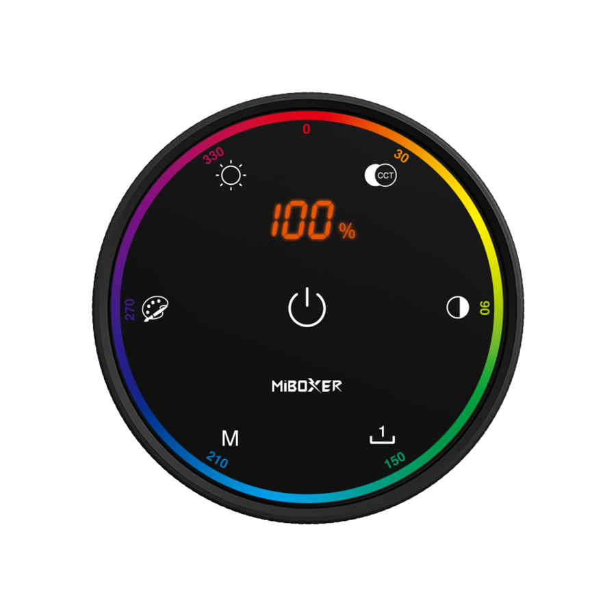 Miboxer K6 – RGB+CCT Drehregler-Fernbedienung, 2,4 GHz LED Steuerung, 9 Lichteffekte & Szenen-Speicher