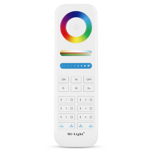 MiBoxer FUT089S RGB+CCT Funkfernbedienung – 6-Zonen 2,4 GHz Steuerung für LED-Controller