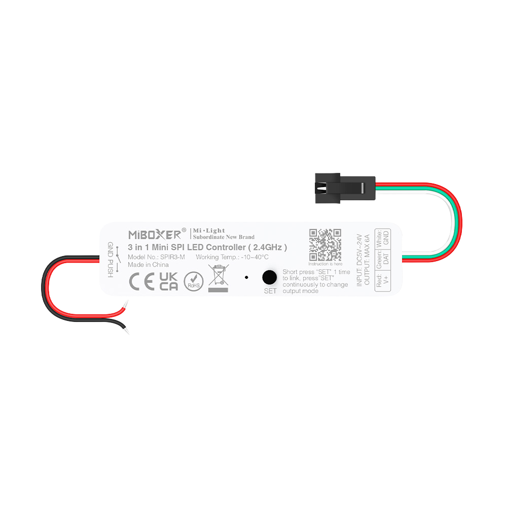 MiBoxer SPIR3-M Mini SPI LED Controller – 3-in-1 einfarbig, RGB & RGBW, 2.4 GHz Funk, 5-24 V, 6 A