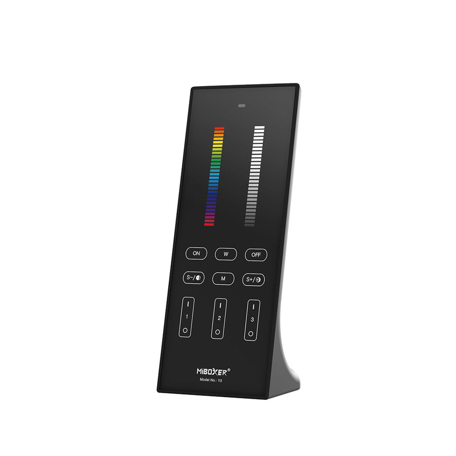 MiBoxer Y3 LED Standfernbedienung – für RGB & RGBCCT LED Streifen, 2,4 GHz Funk, 3 Zonen, Farbe & Weiß