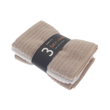 Microfibre Cleaning Face Cloths Assorted - 3 pcs