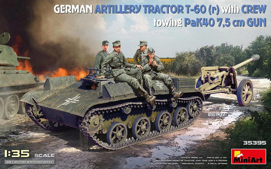 German Artillery Tractor T-60 (r) w/PaK40 Gun & Crew