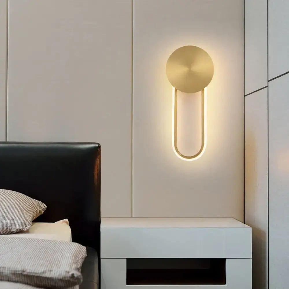 Gold Elliptical Wall Sconce - Brass